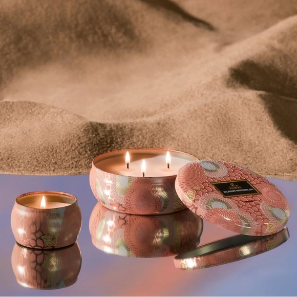 NEW Voluspa KALAHARI WATERMELON 3 Wick Tin Candle - Picture 2 of 9
